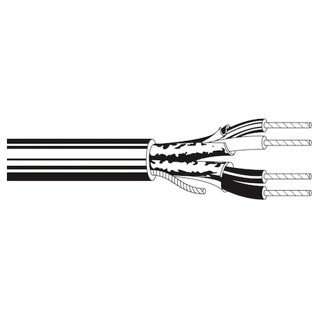 Belden Multi-Conductor Cable, TNC, 22 AWG, 4 C, Chrome, PVC, Stranded, 300V AC, Indoor, 1000 ft 8723 060U1000